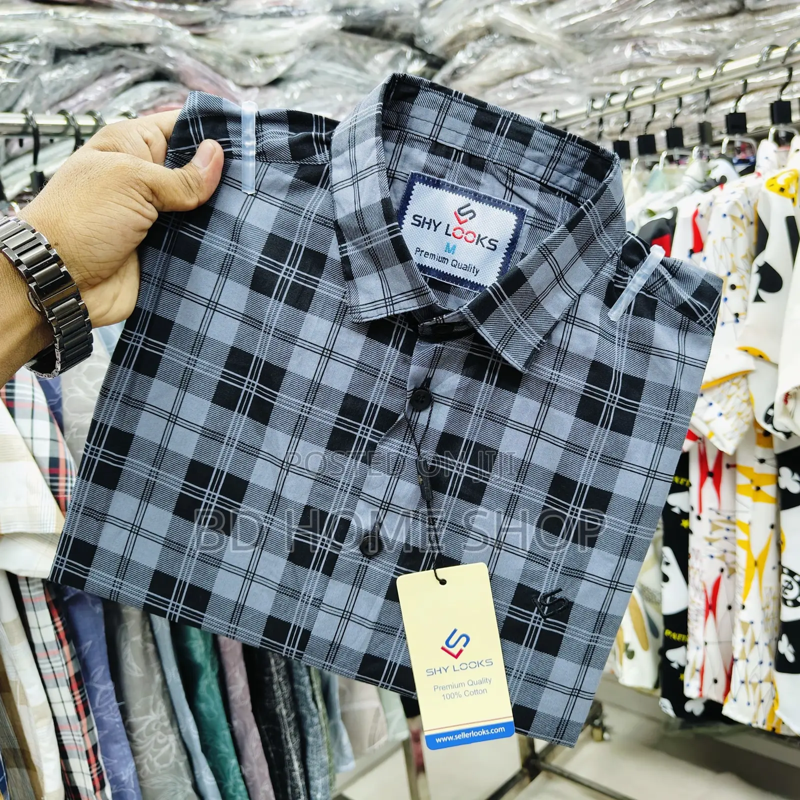Pure Cotton Full Sleeve Check Shirt for Men's Brand :-