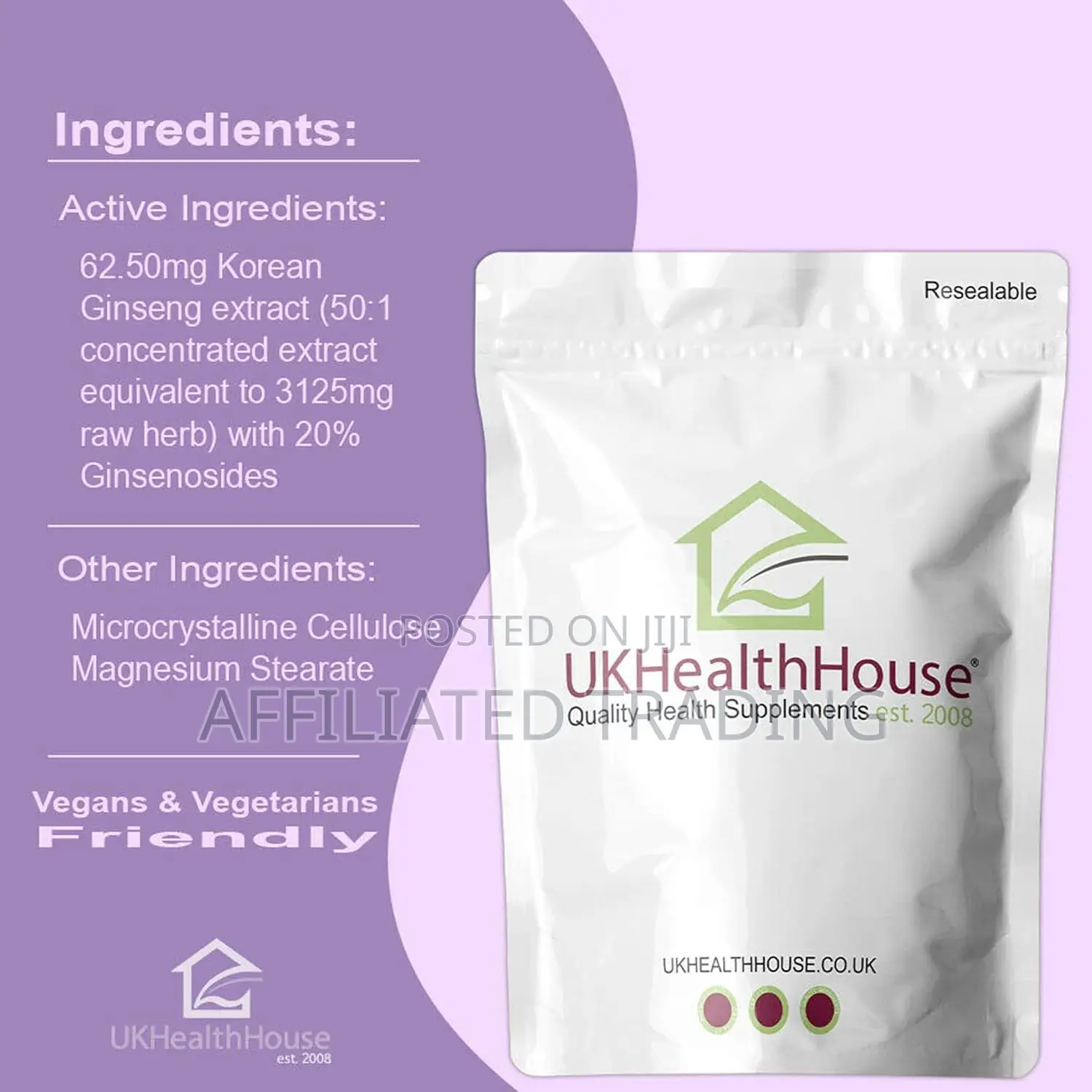 Korean Ginseng Max 3125mg - 30 Tablets - Extra Ginsenosides