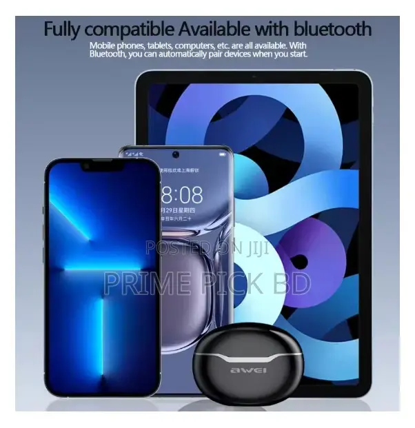 Awei T50 Wireless Bluetooth 5.3 Earbuds With Mic