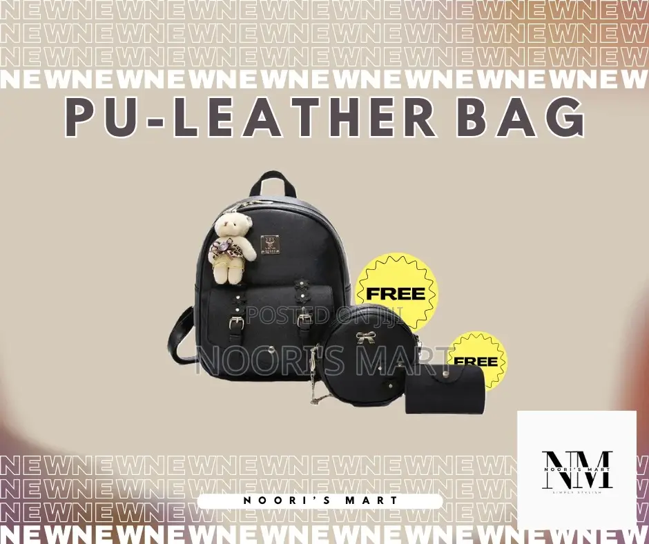 Pu Leather Bag With Free 2 Bags