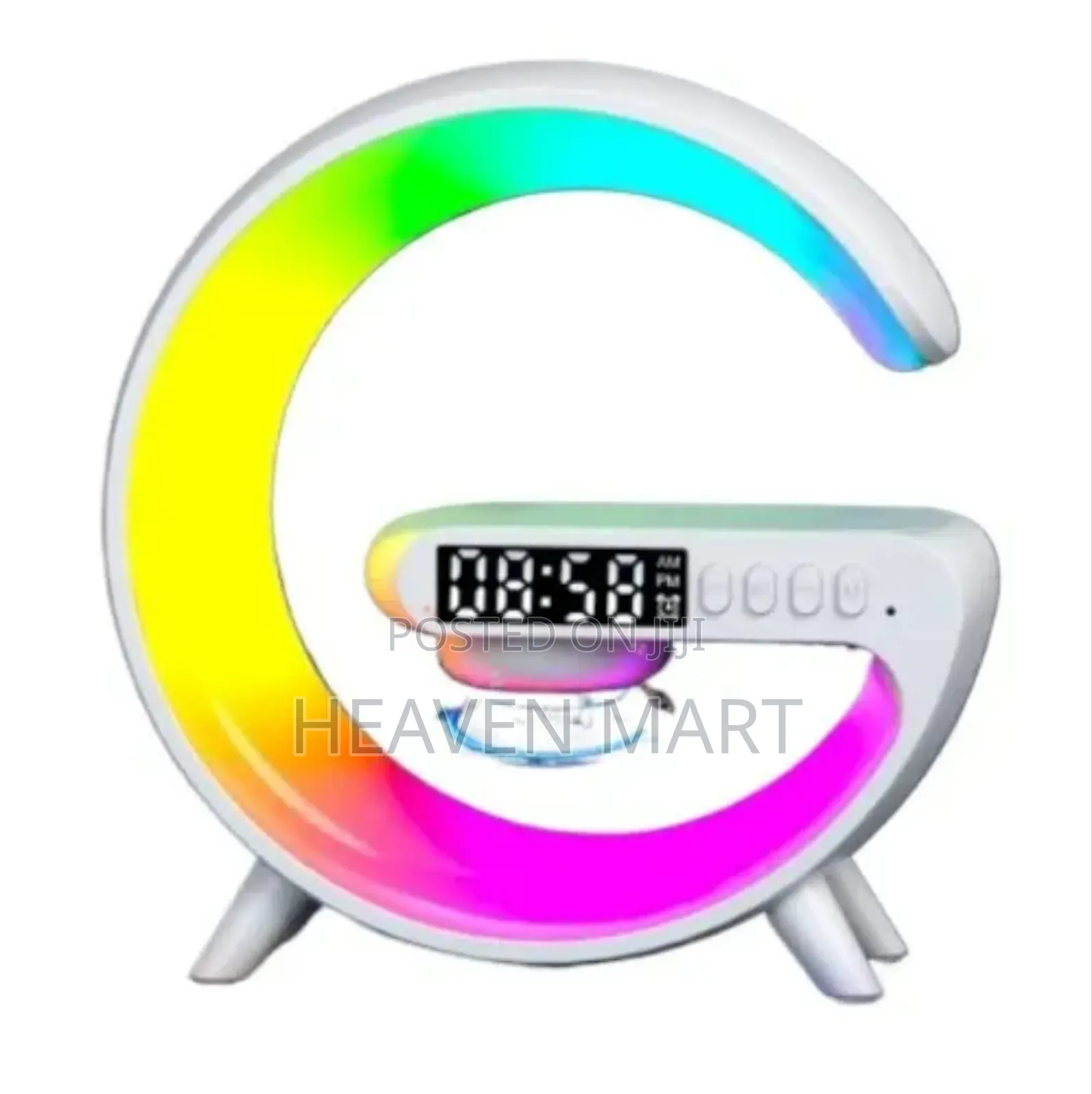 Smart G-Shape Table Lamp With Wireless Charger Alarm Clock