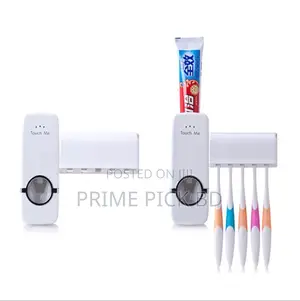 Photo - Automatic Toothpaste Dispenser Toothbrush Holder Set