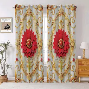 Photo - 2 Piece 3d Print Premium Curtain
