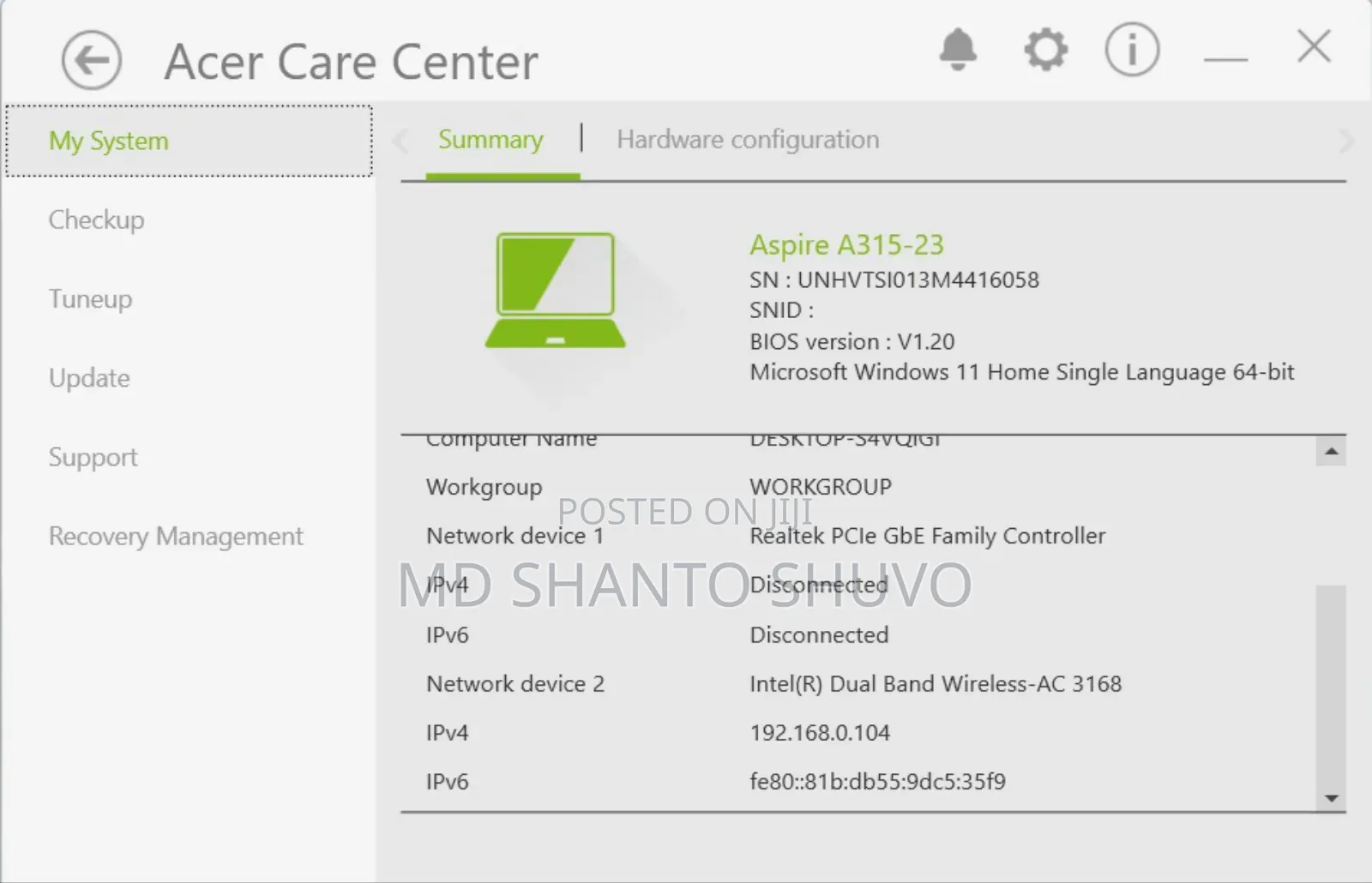 Laptop Acer Aspire 3 A315-23 8GB AMD Ryzen 3 SSD 256GB
