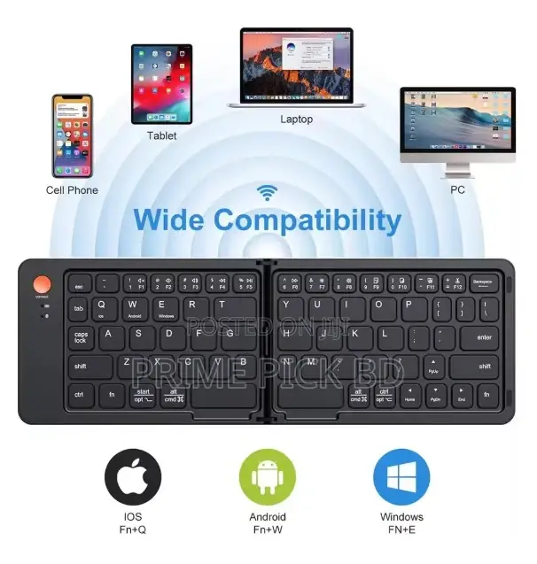 Ultra Slim Folding Pocket Bluetooth Keyboard