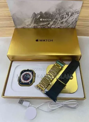 Apple Smart Watch Golden Edition in Apple Logo
