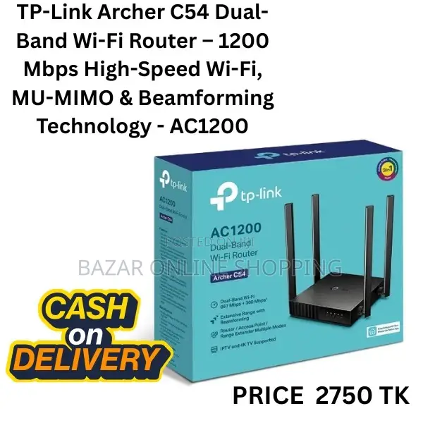 Tp-Link Archer C54 Dual-Band Wi-Fi Router – 1200 MBPS