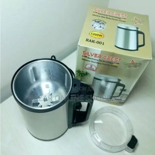 Silver Stainless Steel Electric Mini Grinder 1200 Watt