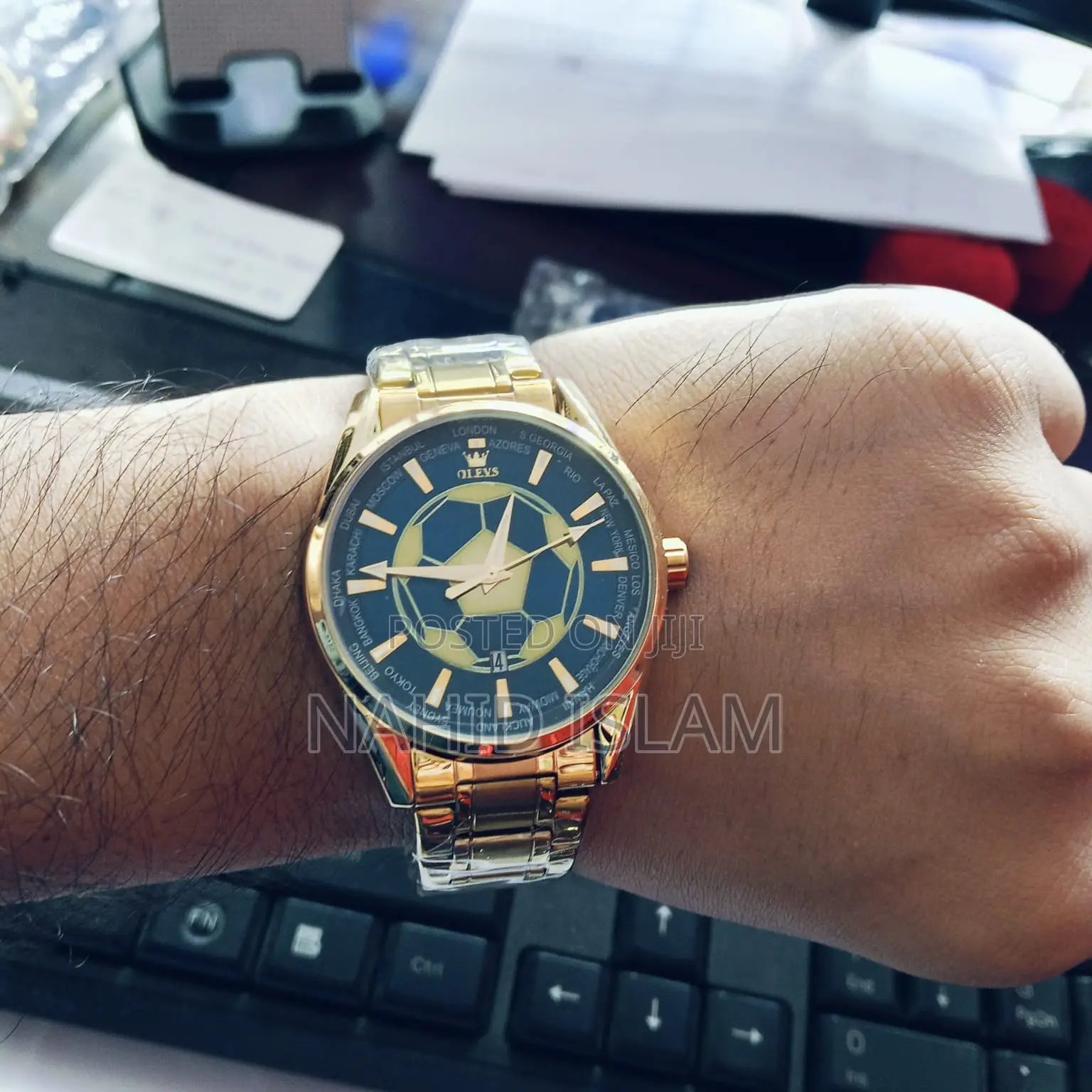 Olevs 9949 Football Dial Men Business Sport Quartz Watch