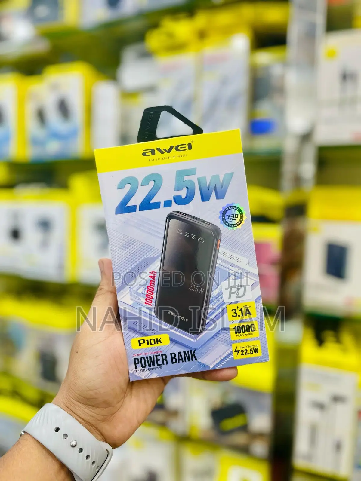 Awei P10k 10000mah 22.5w Pd Fast Charge Power Bank