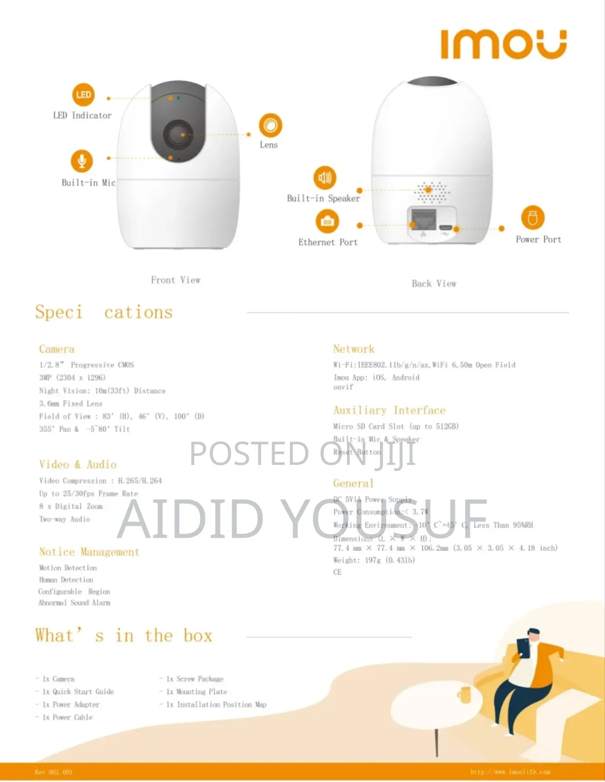 Imou Ranger 2 |3mp Indoor Smart Security Wi-fi Ip Camera