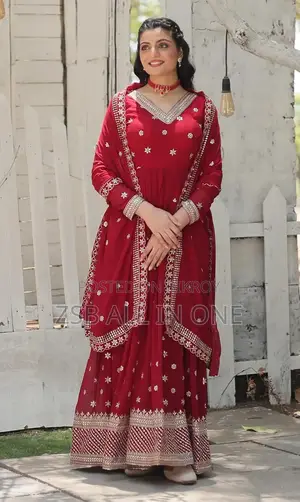 Three Piece Party Gown New Update Collection