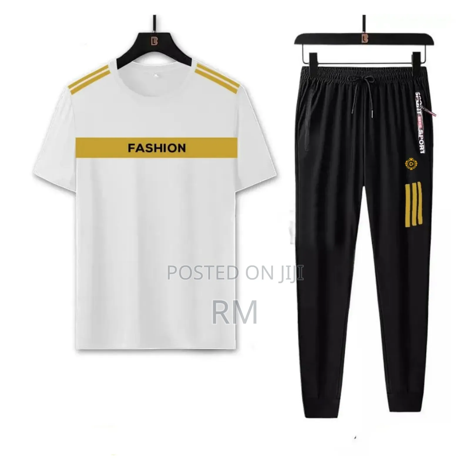 Sportswear Casual O-Neck T-Shirts + Pants Tracksuit Set
