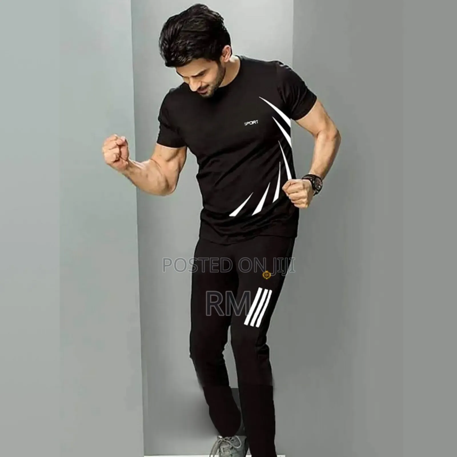 Sportswear Casual O-Neck T-Shirts + Pants Tracksuit Set