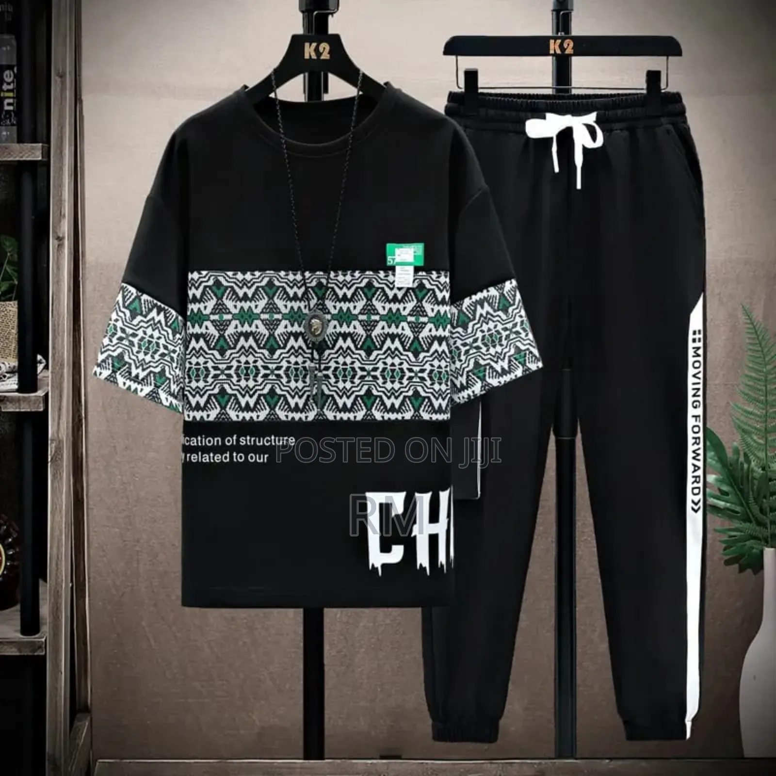 Sportswear Casual O-Neck T-Shirts + Pants Tracksuit Set