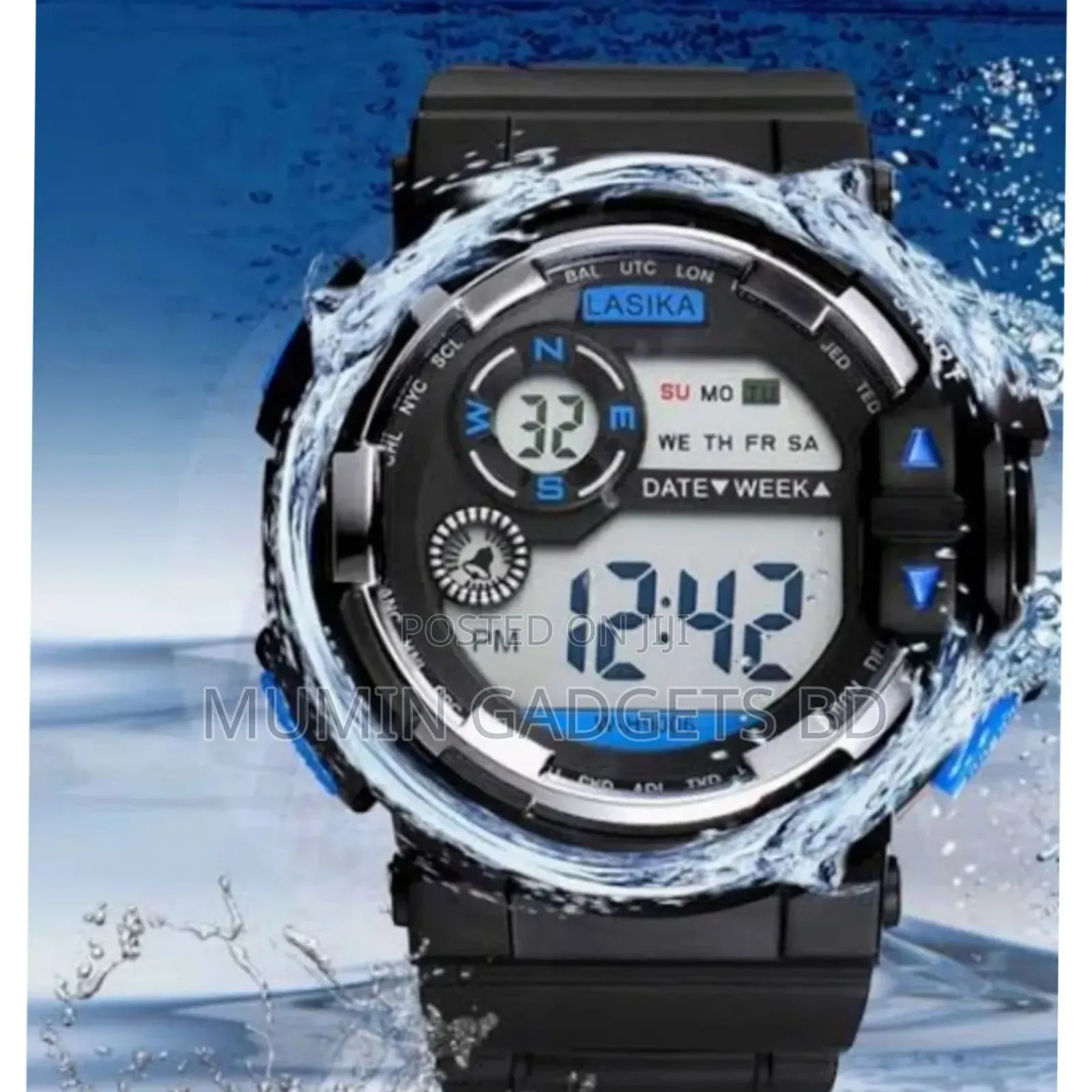 Lasika W-H9006 Waterproof Silicon Digital Watch for Men