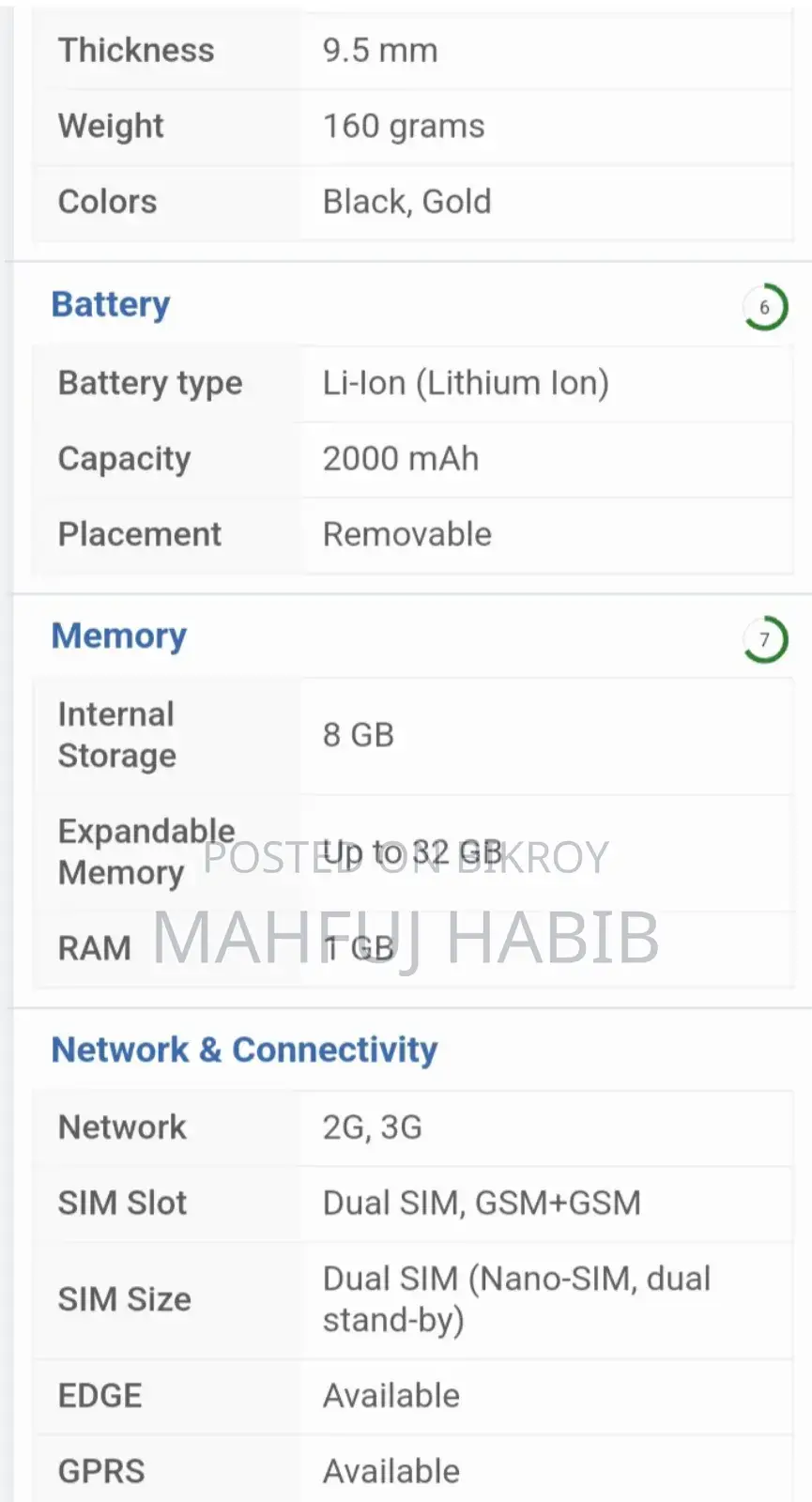 Lava Iris 42 8 GB White