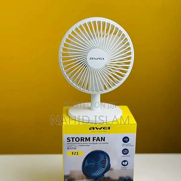 Awei F21 Mini Rechargeable Fan (2000mah)- White Color