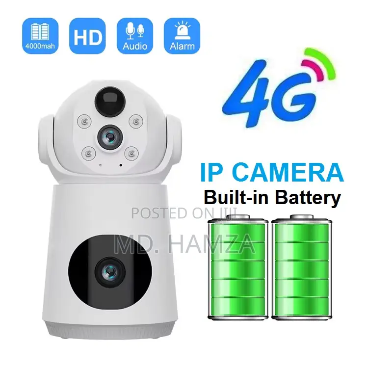 4g 6mp Wireless CCTV Battery Powered Dual Lance Ip Camera