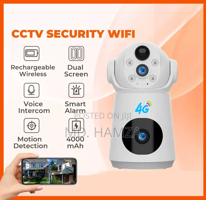 4g 6mp Wireless CCTV Battery Powered Dual Lance Ip Camera
