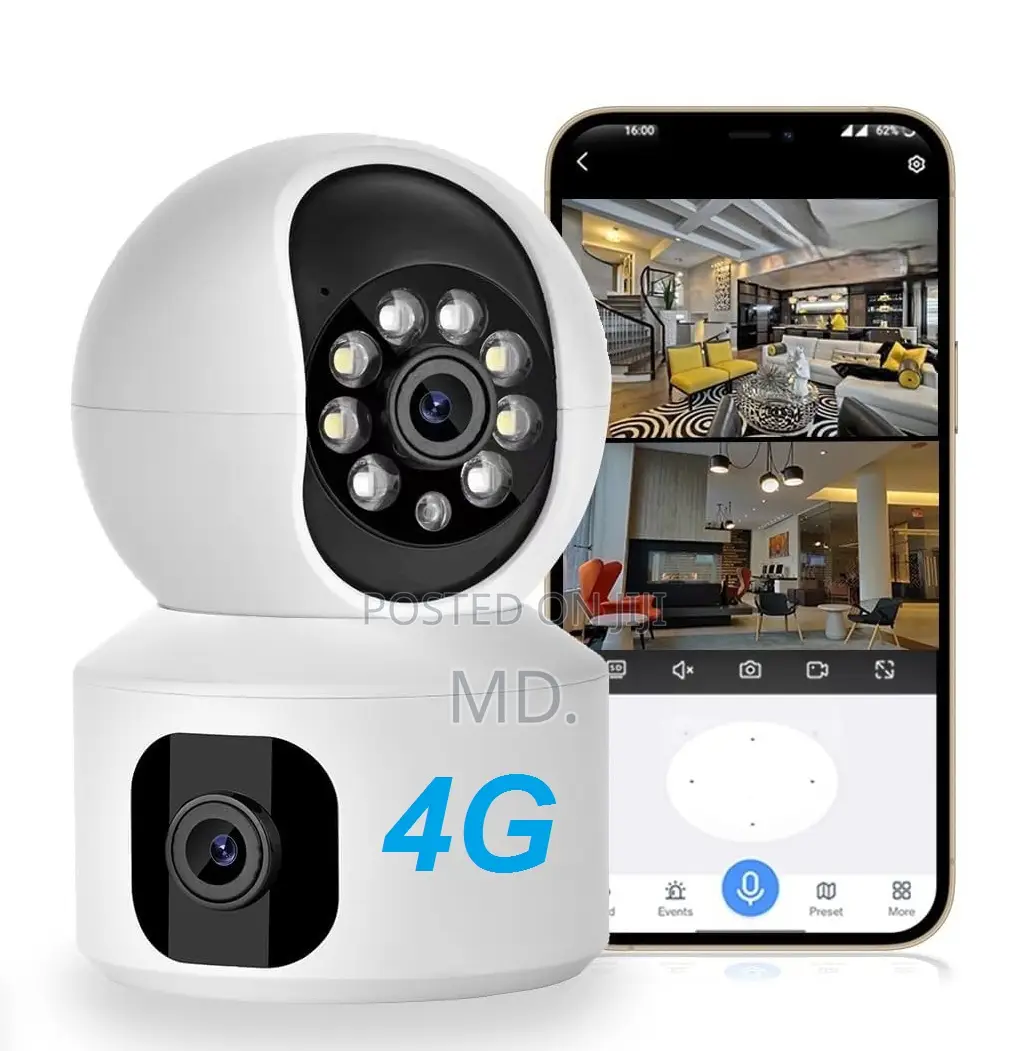 4g Dual Lens Wifi Camera 4mp Hd 1080p Indoor Mini Camera
