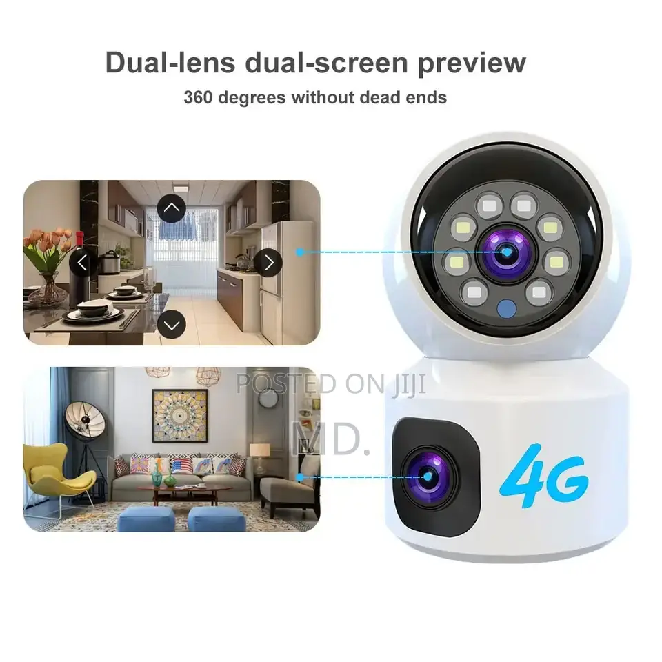 4g Dual Lens Wifi Camera 4mp Hd 1080p Indoor Mini Camera