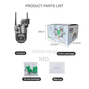 Outdoor 4mp Dual Lens 4g Sim Ip Camera Color Night Vision