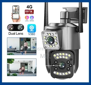 Outdoor 4mp Dual Lens 4g Sim Ip Camera Color Night Vision