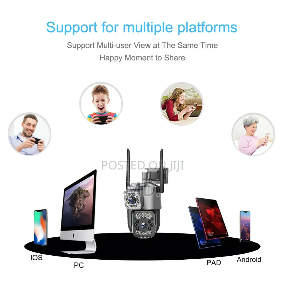 Outdoor 4mp Dual Lens 4g Sim Ip Camera Color Night Vision