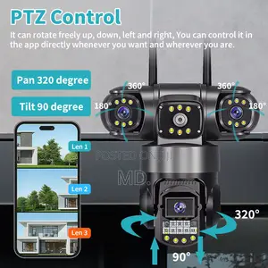 V380 3 Lens CCTV Outdoor Waterproof Night Vision Two Way Aud