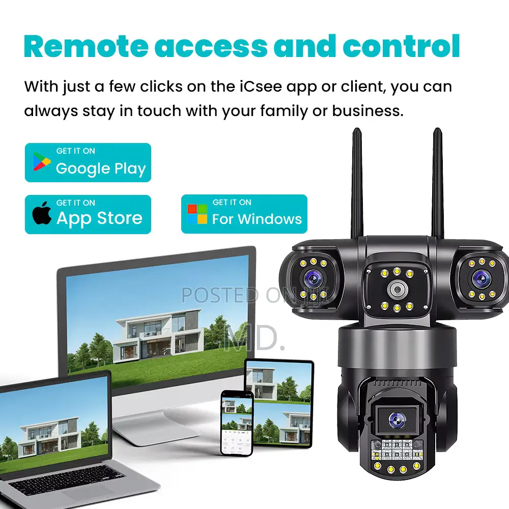 V380 3 Lens CCTV Outdoor Waterproof Night Vision Two Way Aud