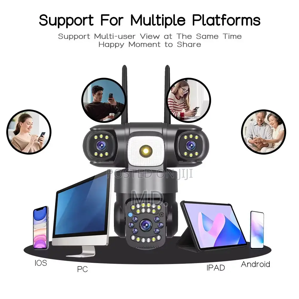 V380 3 Lens CCTV Outdoor Waterproof Night Vision Two Way Aud