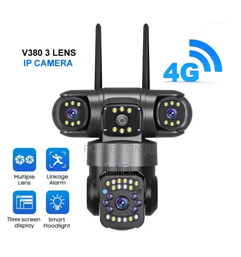 4g V380 Three Lens Ip Camera Hd 9mp Outdoor Waterproof