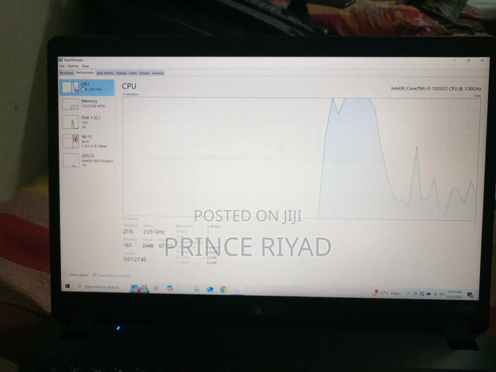 Laptop Acer 8GB Intel Core I5 HDD+SSD 256GB