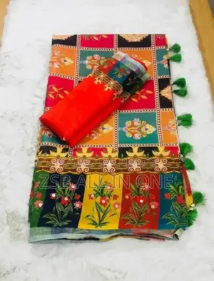 Stone and Digital Print Sharee With Blouse Piece