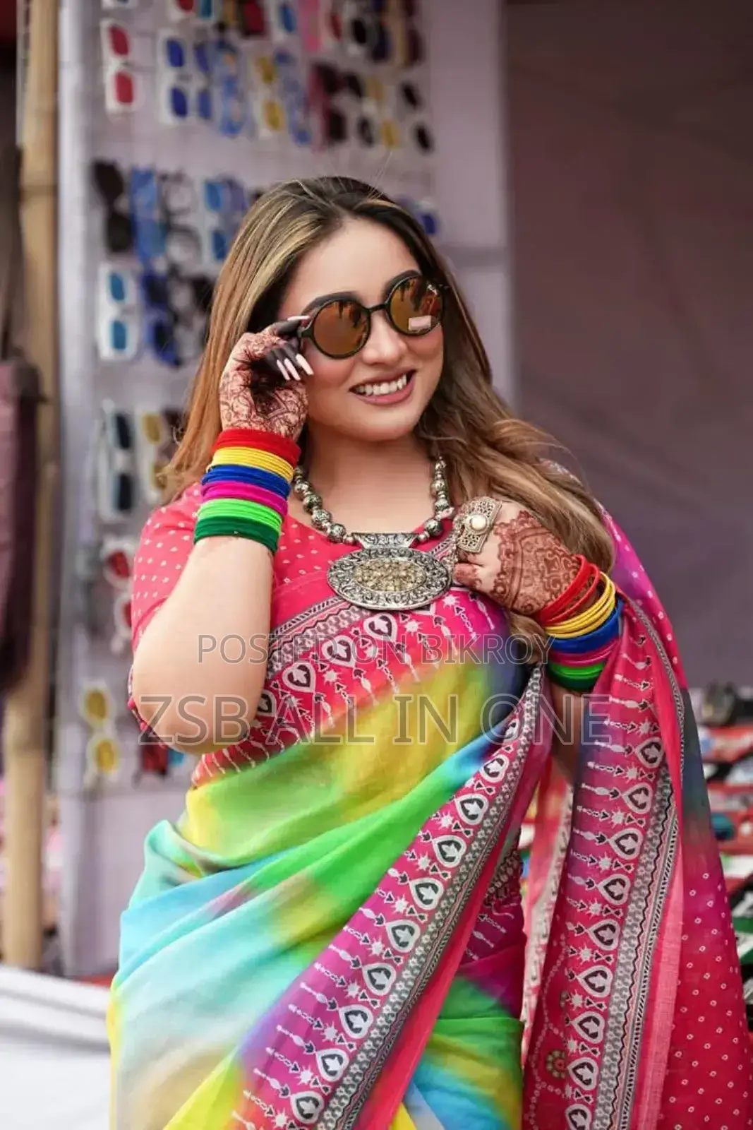 ডিজিটাল প্রিন্ট শাড়ি সাথে ব্লাউজ পিস ২০২৫ কালেকশন