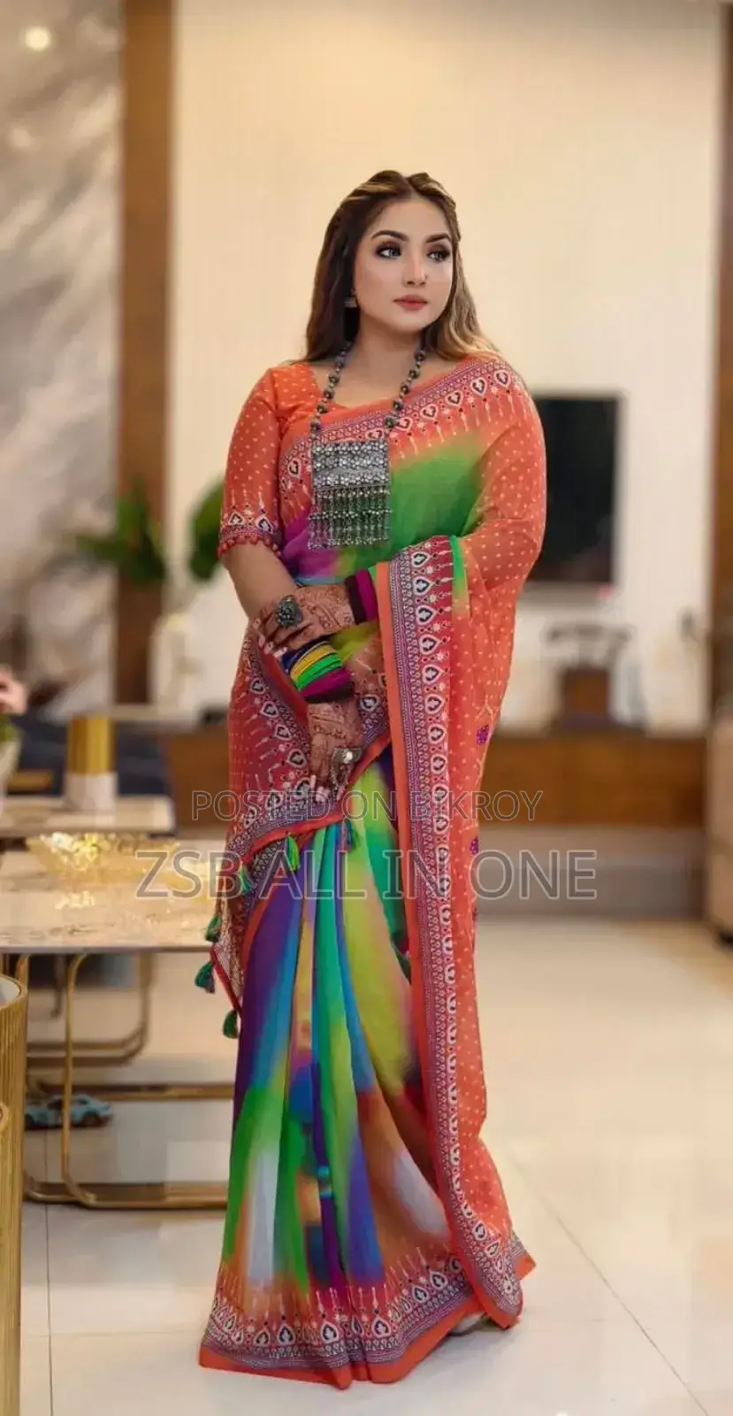 ডিজিটাল প্রিন্ট শাড়ি সাথে ব্লাউজ পিস ২০২৫ কালেকশন