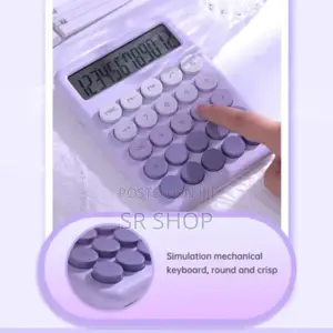 Photo - Calculator 12 Digit Large LCD Display Big Round Button Cute