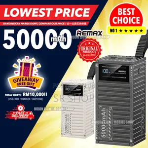Photo - Remax Rpp-161- 50000mah Pd+Qc Power Bank(Pd 27w+ Qc22.5w)