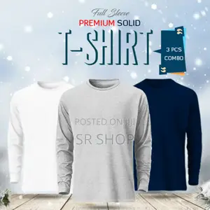 Photo - 3 PCS Full Sleeve Solid T-Shirt Combo