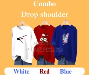 Photo - 3 PCS Combo Drop Shoulder T-Shirt for Women