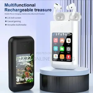 Photo - Earbuds and Power Bank With Multimedia Touch Screen