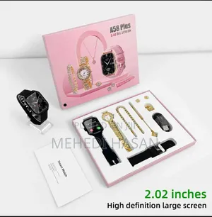 A 58 Plus Calling Smart Watch With Jewellery Set for Woman