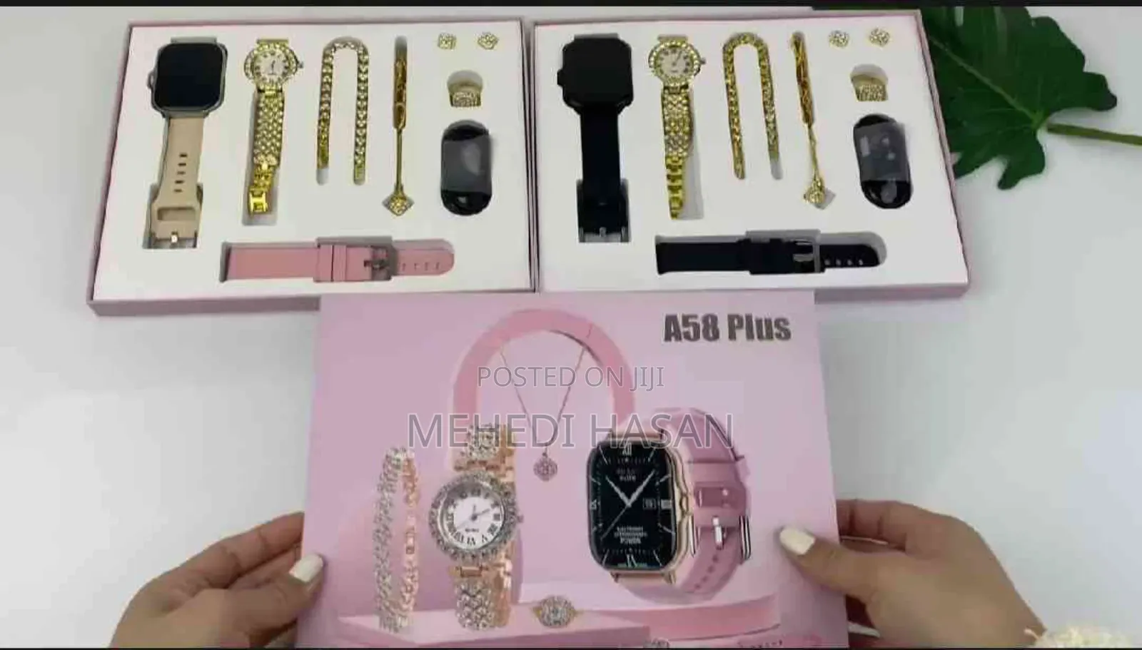 A 58 Plus Calling Smart Watch With Jewellery Set for Woman