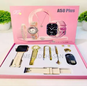 A 58 Plus Calling Smart Watch With Jewellery Set for Woman