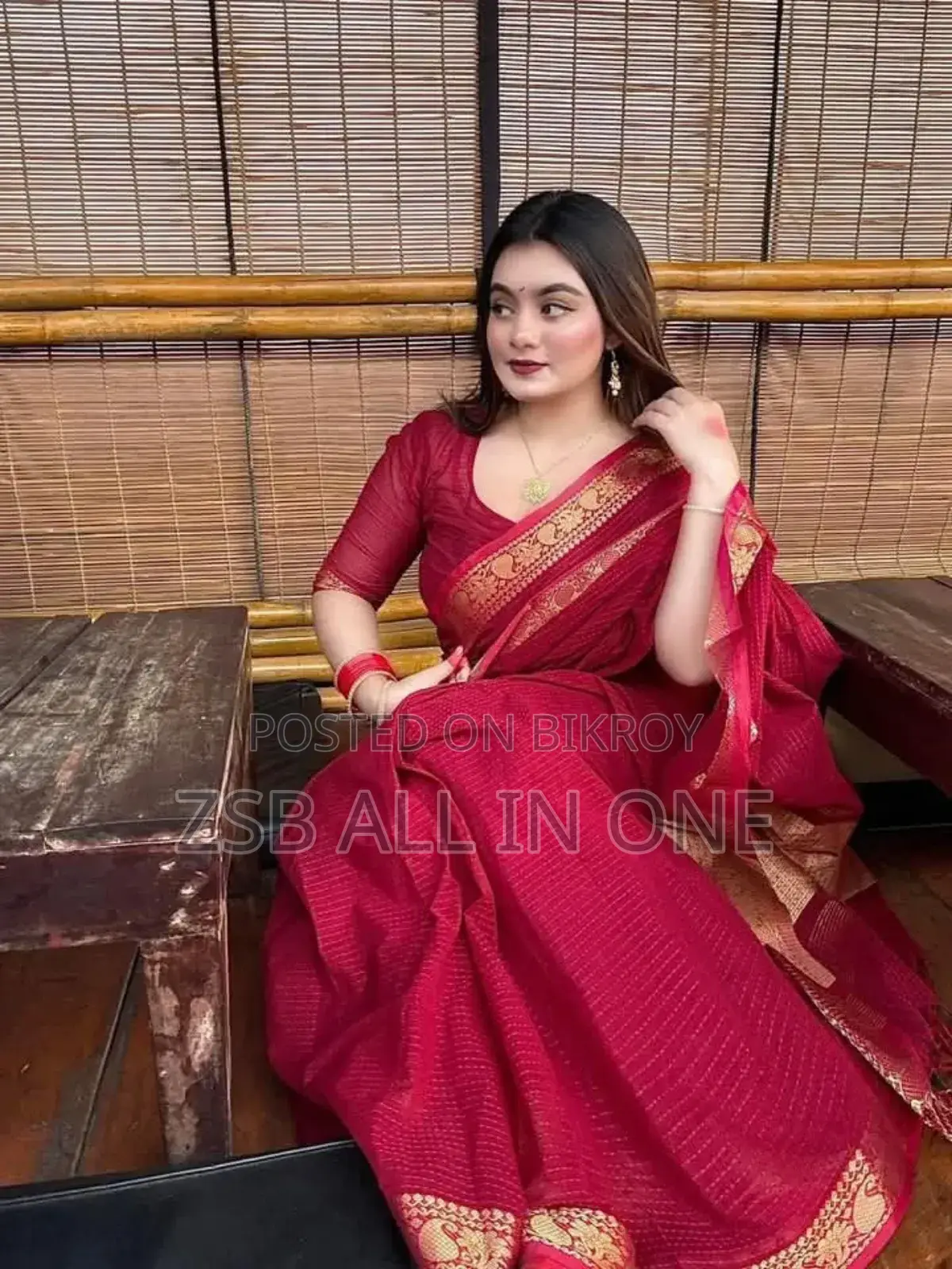 Check Sharee With Running Blouse Piece