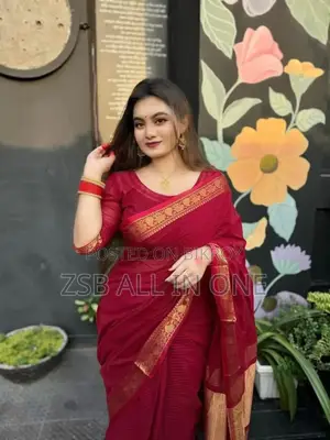 Check Sharee With Running Blouse Piece