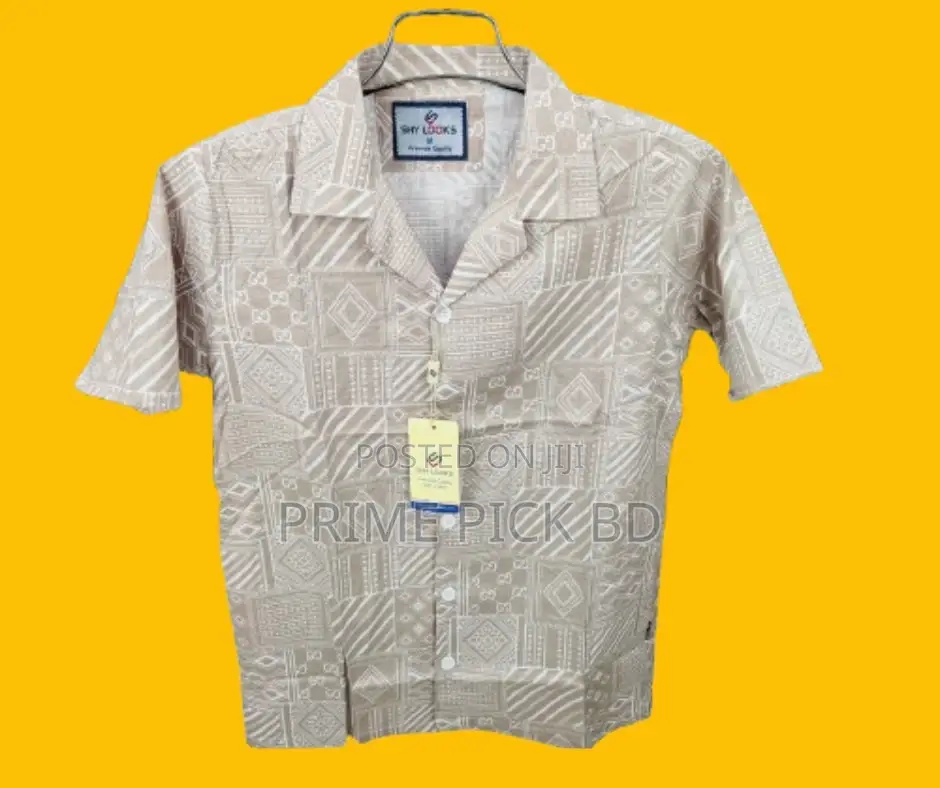 Pure Cotton Half Sleeve Print Shirt for Men
