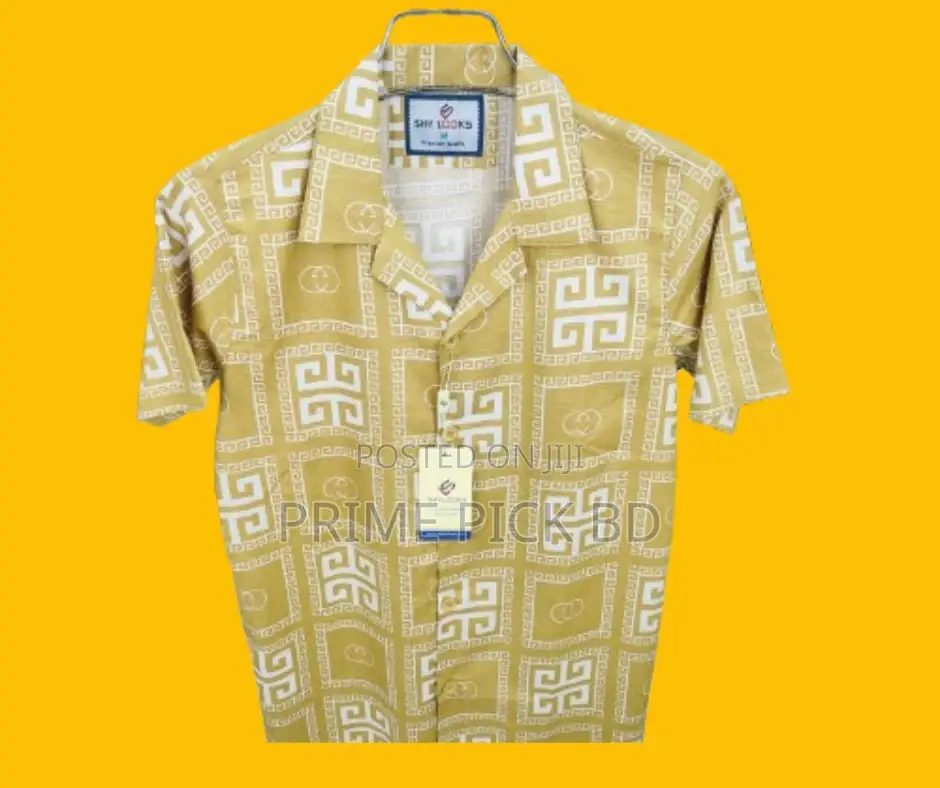 Pure Cotton Half Sleeve Print Shirt for Men