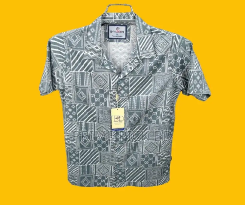 Pure Cotton Half Sleeve Print Shirt for Men